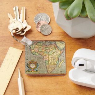 Porte-clés Carte antique du monde de Gerardus Mercator représ