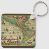 Porte-clés Carte antique du monde des Amériques, 1606 (Dos)