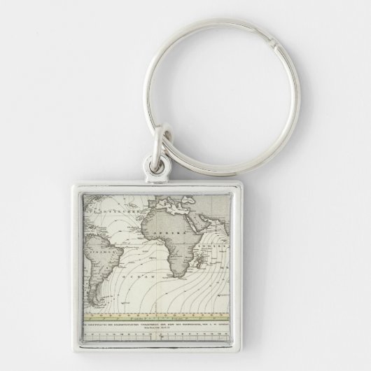 Porte-clés Carte Atlas des vagues de marée (Devant)