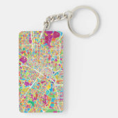 Porte-clés Carte au néon de Houston, le Texas | (Dos)