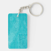 Porte-clés Carte bleue du Cuba (Dos)