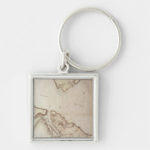 Porte-clés Carte britannique du siège de Yorktown, 1781