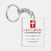 Porte-clés Carte catholique de contact de secours (Devant gauche)