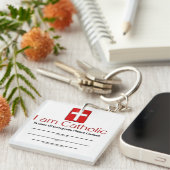 Porte-clés Carte catholique de contact de secours (Devant Droit)