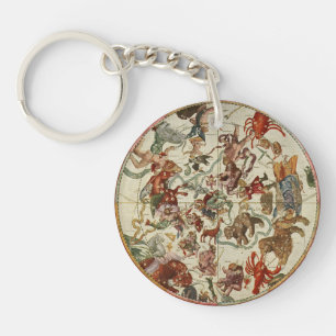 Porte-clés Carte céleste ancienne de l'étoile du Nord 1660