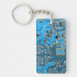 Porte-clés Carte circuit bleu circuit imprimé à circuit impri