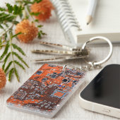 Porte-clés Carte circuit imprimé circuit orange PCB (Devant droit)