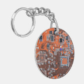 Porte-clés Carte circuit imprimé circuit orange PCB (Devant gauche)
