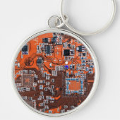 Porte-clés Carte circuit imprimé circuit orange PCB (Devant)