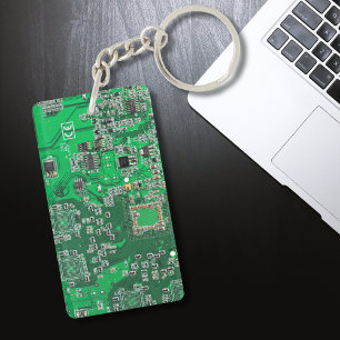 Porte-clés Carte circuit imprimé circuit vert PCB