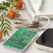 Porte-clés Carte circuit imprimé circuit vert PCB (Devant droit)