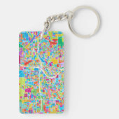 Porte-clés Carte colorée d'Atlanta (Dos)