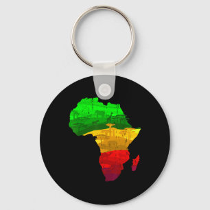 Porte-clés Carte d'Afrique fière Vert Jaune Rouge Fierté afri