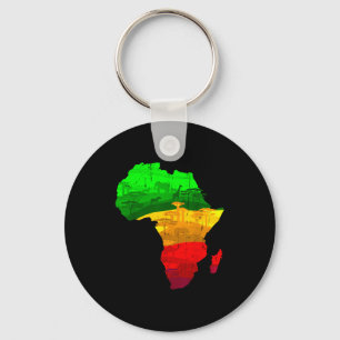 Porte-clés Carte d'Afrique fière verte jaune rouge fierté afr
