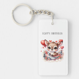 Porte-clés Carte d'anniversaire de pilote de cerf