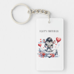 Porte-clés Carte d'anniversaire Zèbre Avion
