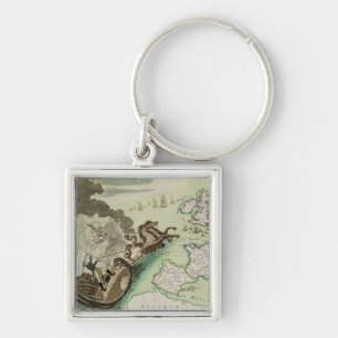 Porte-clés Carte d'attaque navale sur l'Angleterre par