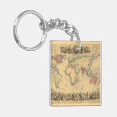 Porte-clés carte de 1850's d'Empire Britannique dans le monde (Devant gauche)