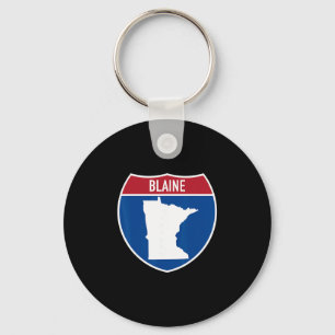 Porte-clés Carte de Blaine Minnesota Panneau routier Intersta