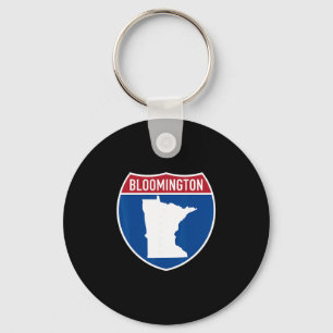 Porte-clés Carte de Bloomington Minnesota Panneau routier Int