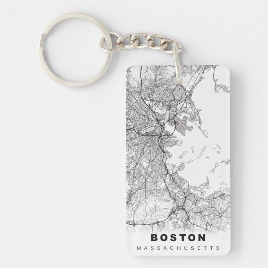 Porte-clés Carte de Boston (Devant)