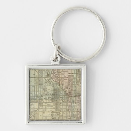 Porte-clés Carte De Chicago (Devant)