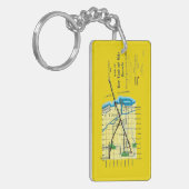 Porte-clés Carte de Chicago 1899 Tunnels d'eau Harrison Crib (Devant gauche)