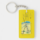 Porte-clés Carte de Chicago 1899 Tunnels d'eau Harrison Crib (Devant)