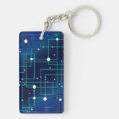 Porte-clés Carte de circuit bleu et blanc (Dos)
