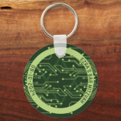 Porte-clés Carte de circuit d'ordinateur vert Barre Mitzvah (Recto)