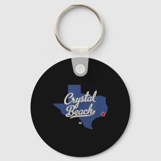 Porte-clés Carte de Crystal Beach Texas Tx (Recto)