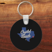 Porte-clés Carte de Crystal Beach Texas Tx (Recto)