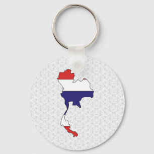 Porte-clés Carte de drapeau de la Thaïlande normale