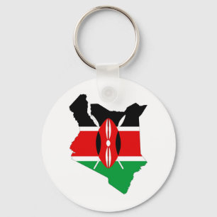 Porte-clés carte de drapeau de pays du Kenya