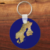 Porte-clés Carte de la cartographie scandinave (Recto)