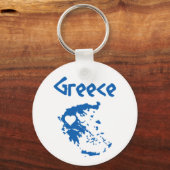 Porte-clés Carte de la Grèce bleue et blanche (Recto)