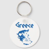 Porte-clés Carte de la Grèce bleue et blanche (Verso)