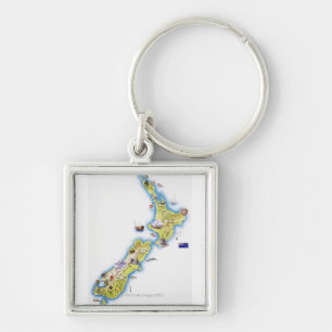 Porte-clés Carte de la Nouvelle Zélande