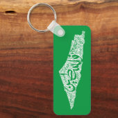 Porte-clés Carte de la Palestine libre et drapeau du Canada ( (Recto)