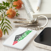 Porte-clés Carte de la Palestine libre et drapeau du Canada ( (Devant droit)