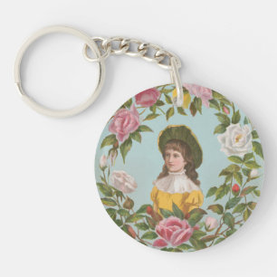 Porte-clés Carte de la Saint-Valentin vintage allemande kitsc