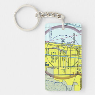 Porte-clés Carte de l'aéroport Boca Raton / diagramme de taxi