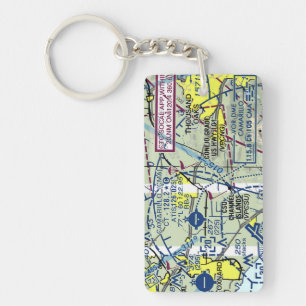 Porte-clés Carte de l'aéroport de Camarillo / diagramme de ta