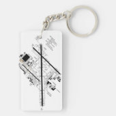 Porte-clés Carte de l'aéroport de Long Beach / diagramme de t (Dos)