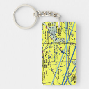 Porte-clés Carte de l'aéroport de San Gabriel Valley / diagra
