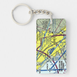 Porte-clés Carte de l'aéroport Hayward Executive / diagramme