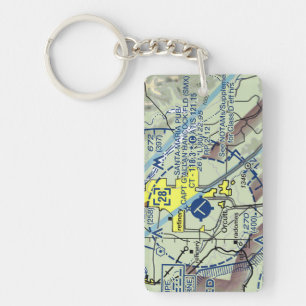 Porte-clés Carte de l'aéroport père Noël Maria / diagramme de