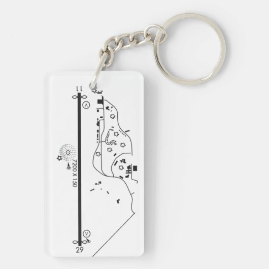 Porte-clés Carte de l'aéroport Sitka Gutierrez (Dos)