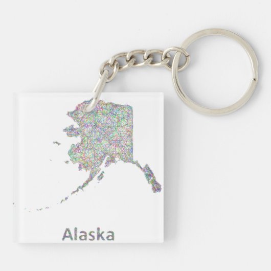 Porte-clés Carte de l'Alaska (Dos)