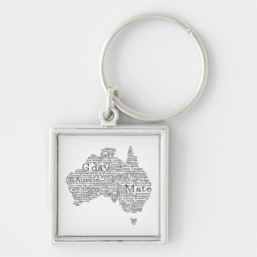 Porte-clés Carte de l'argot australien (Devant)